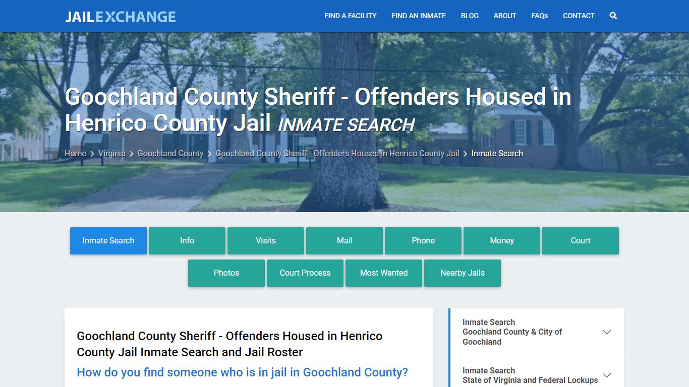 Inmate Search: Roster & Mugshots - Goochland County Sheriff - Jail Exchange